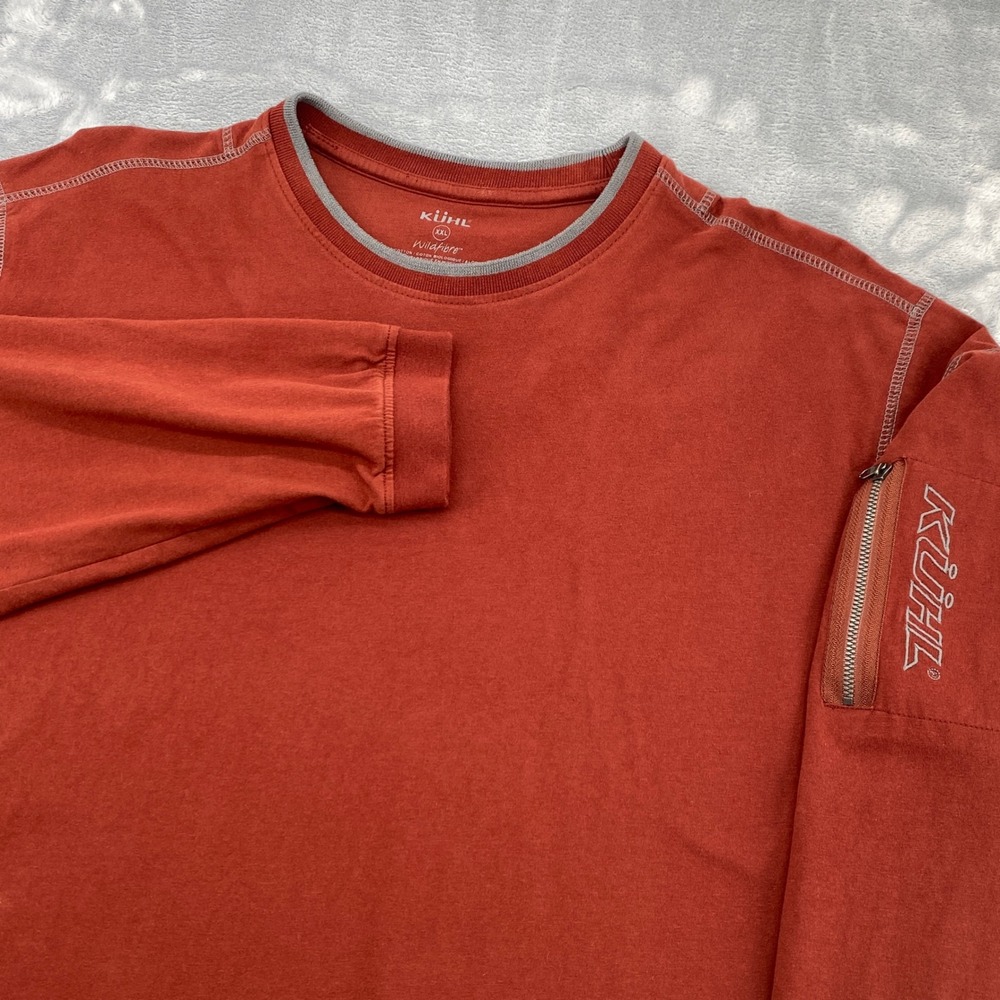 Kuhl Wildfibre Mens XXL Burnt Orange Organic Cotton Long Sleeve w/ Pocket Shirt